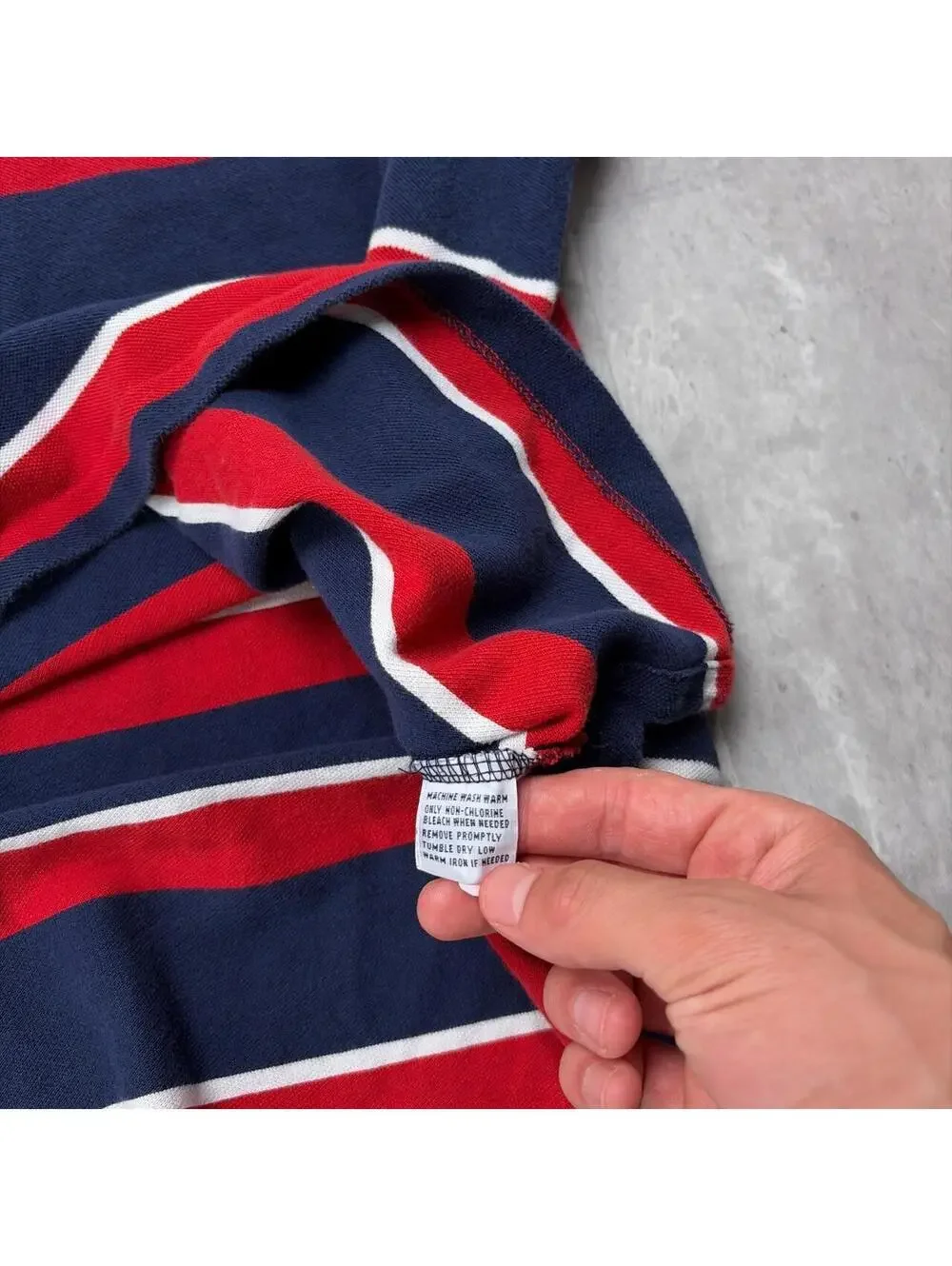 Vintage 90’s Navy Polo Ralph Lauren Striped Polo Shirt